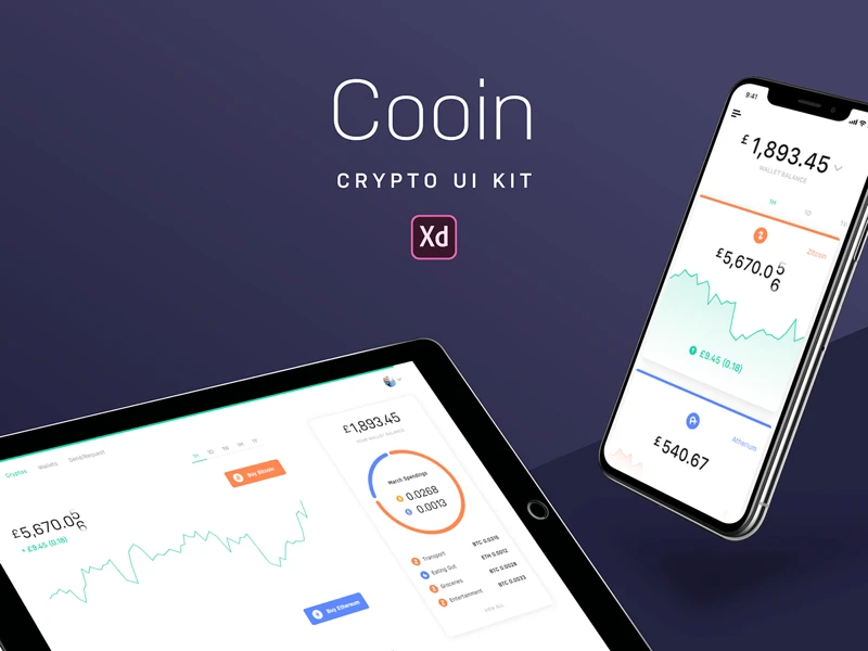 Cooin Crypto UI Kit for Adobe XD freebie preview