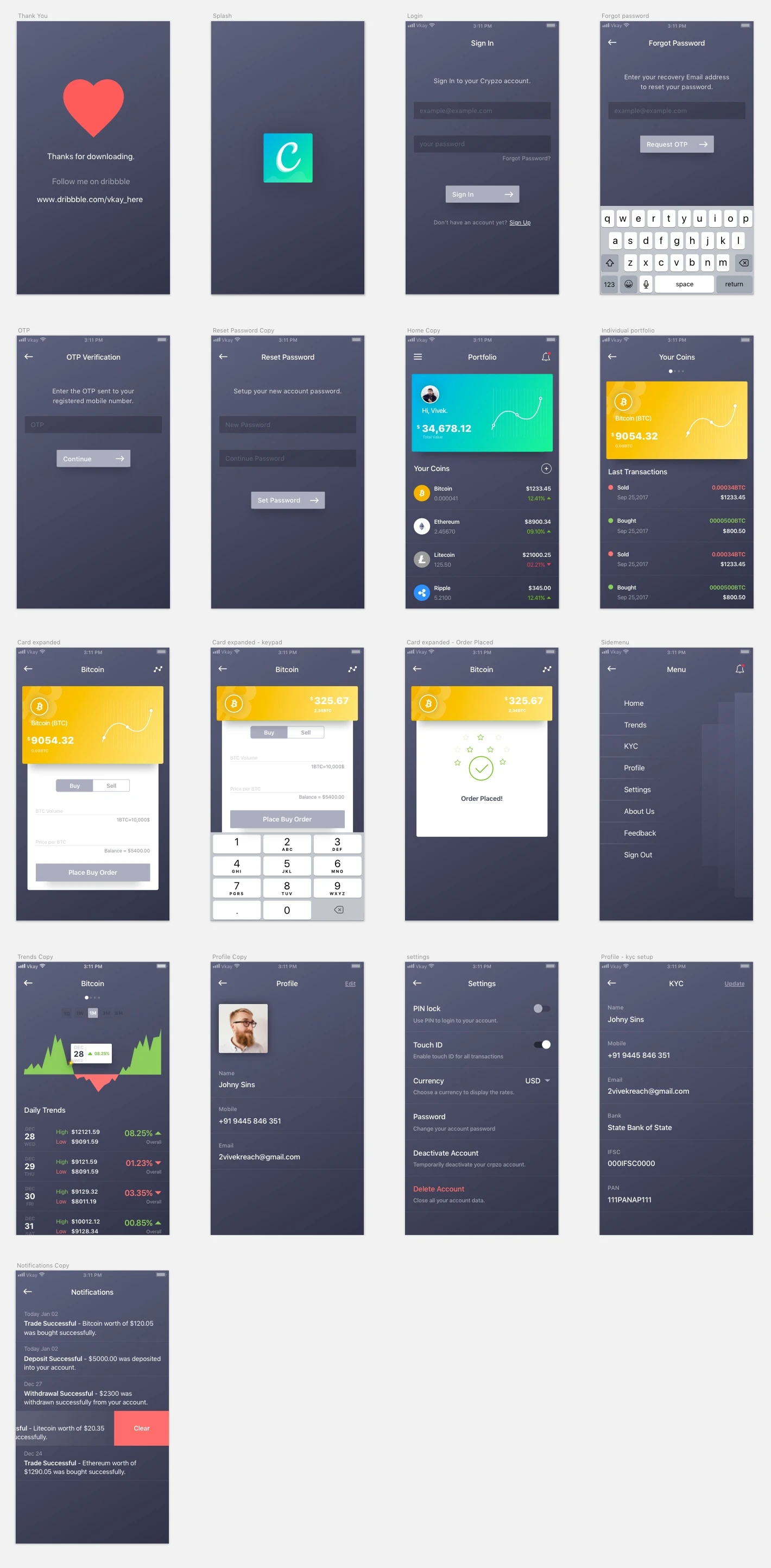 Crypto Wallet App Free UI Kit - 1