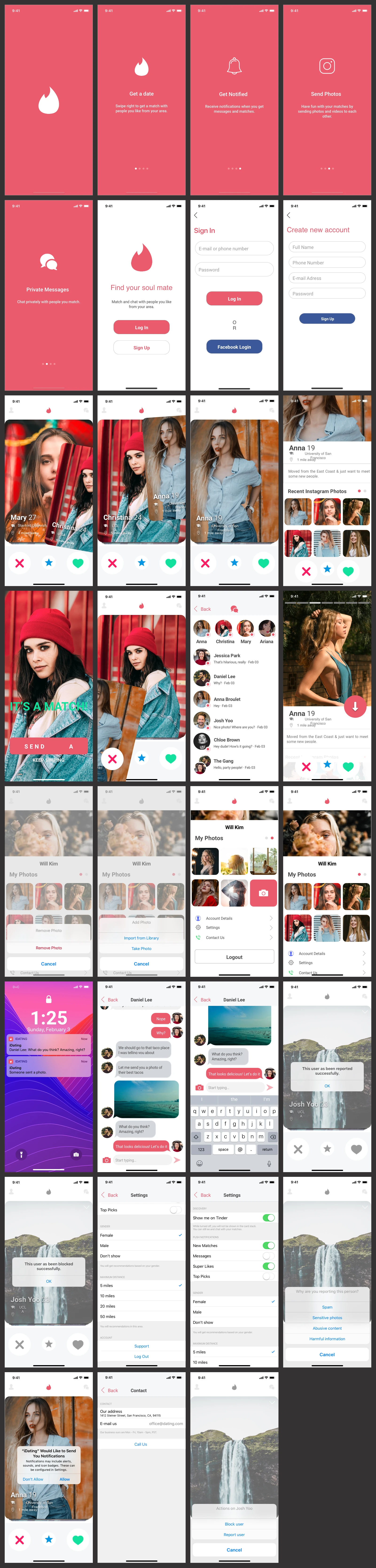 Dating App UI Kit for Sketch - 1