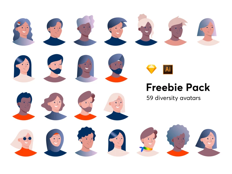 Diversity Avatars freebie preview