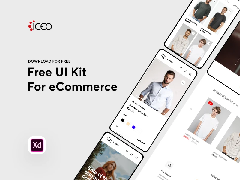 Responsive eCommerce UI Kit for Adobe XD freebie preview
