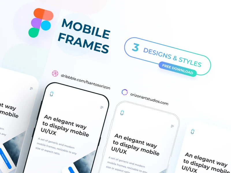 Flat Mobile Frames Mockups for Figma freebie preview