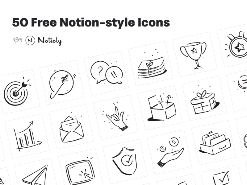 Free Notion Style Icons freebie preview