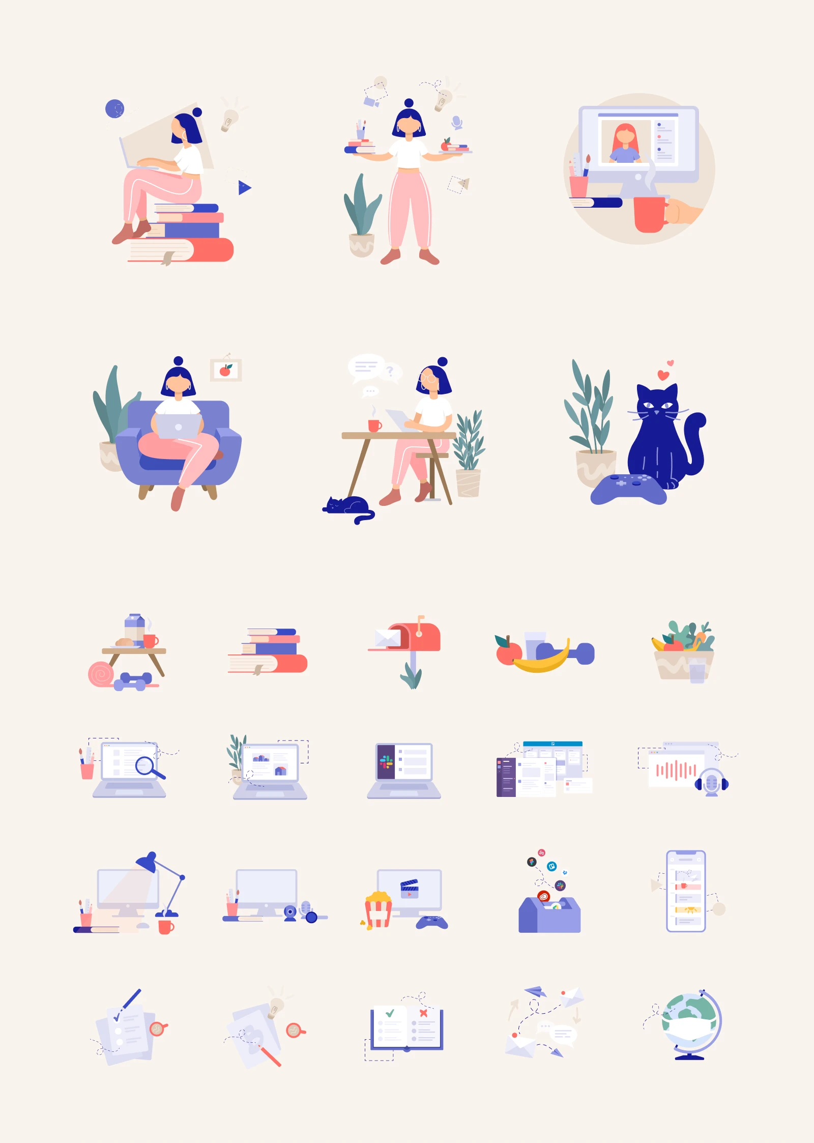 25+ Free Remote Work Illustrations - 1