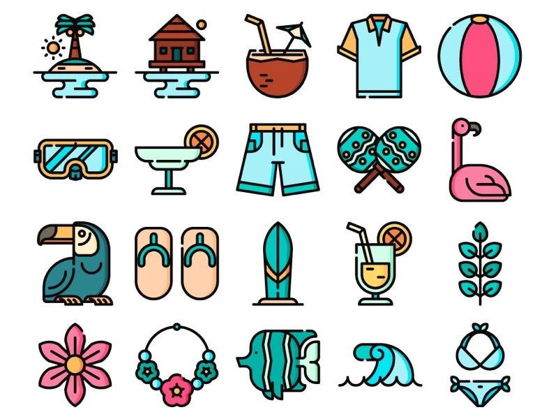Tropical Icon Set freebie preview