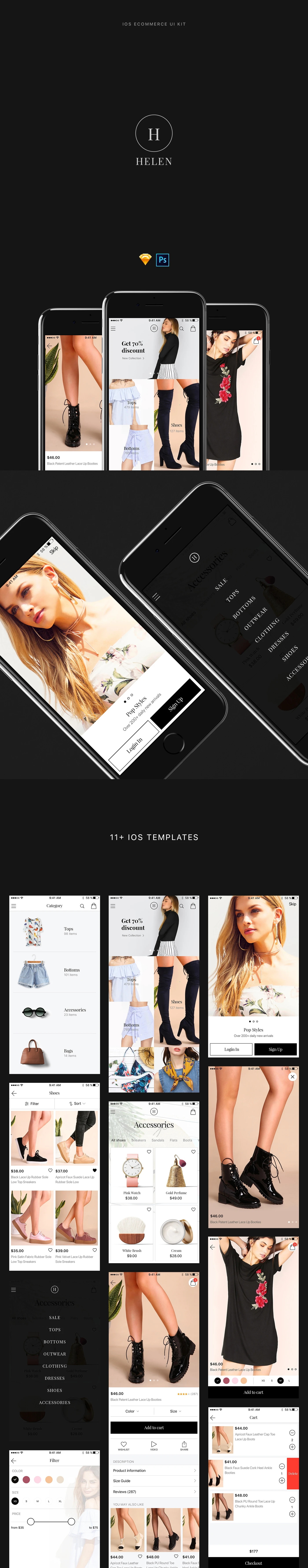 Helen Free iOS Ecommerce Ui Kit - 1