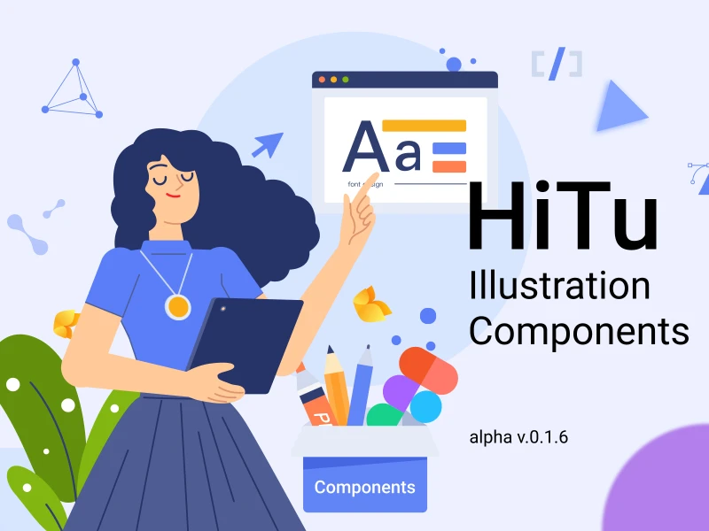 Hitu Free Illustration Components for Figma freebie preview