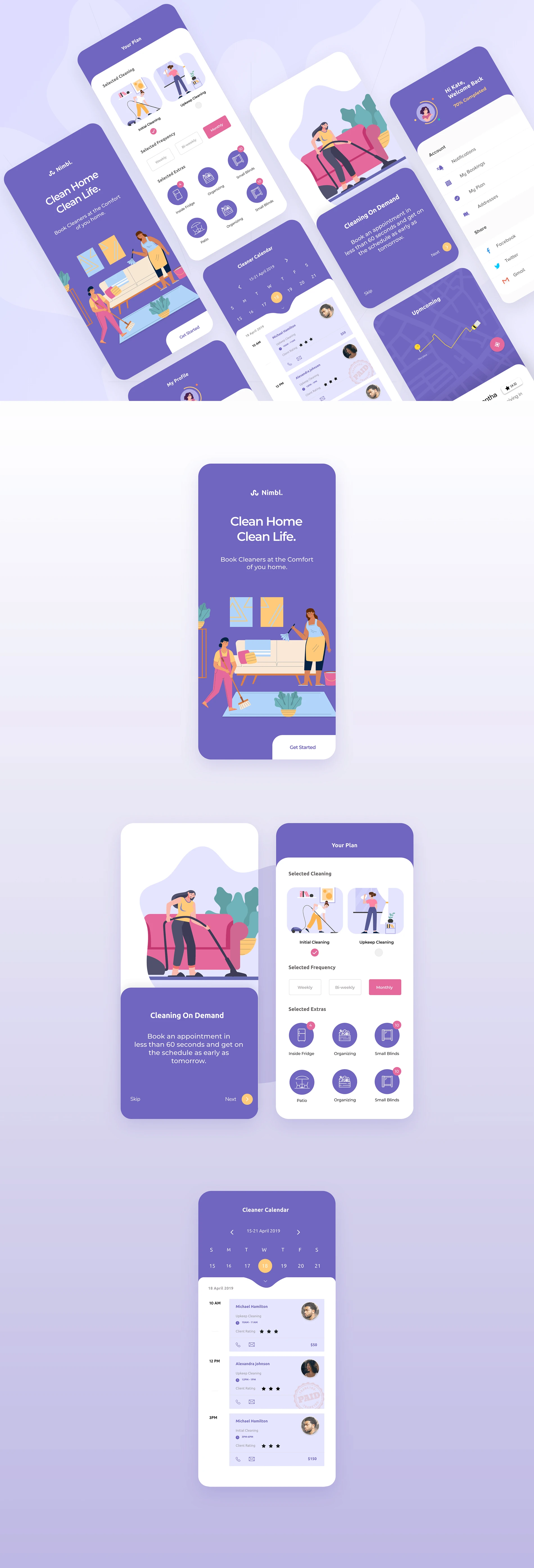 Home Cleaning App for Adobe XD - 1