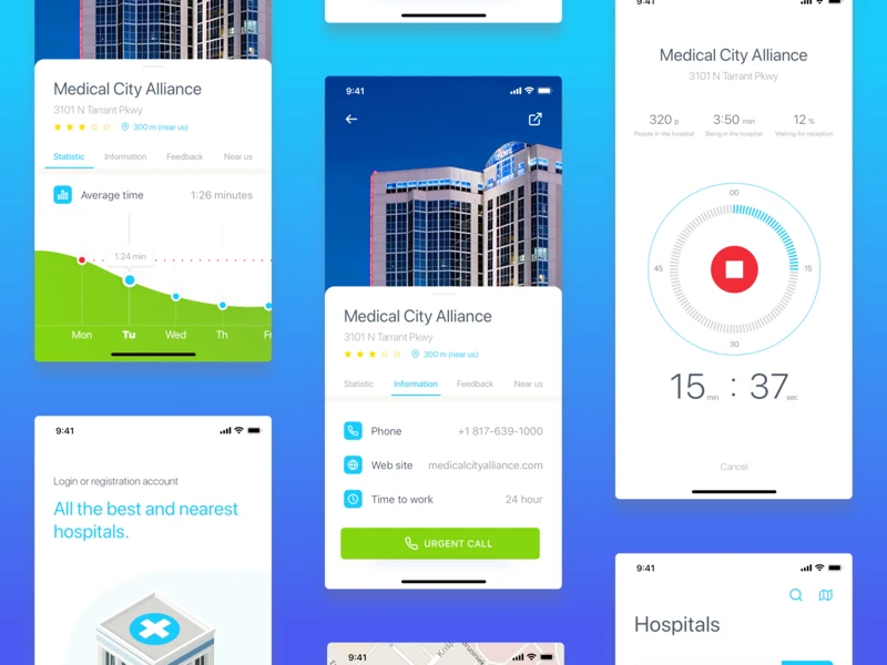 Hospadviser UI Kit for Sketch freebie preview