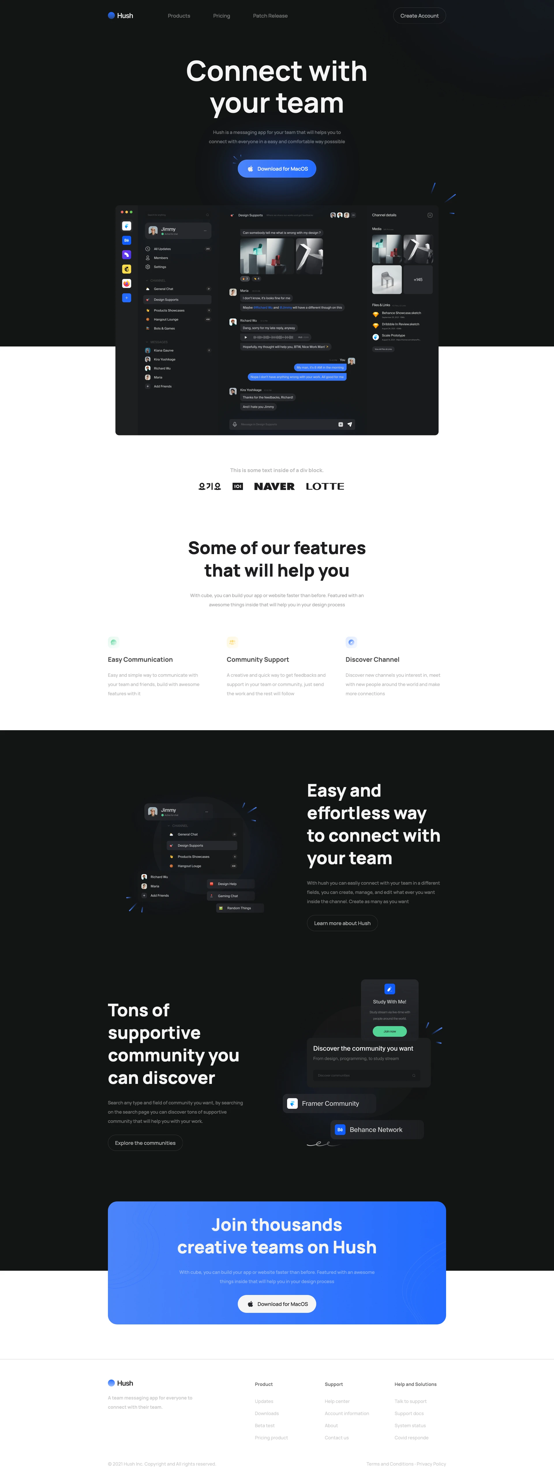 Hush - Free Webflow Template - 1