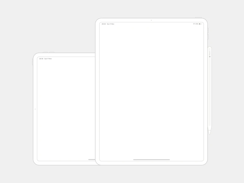 iPad Pro 12.9 Wireframe Mockup freebie preview