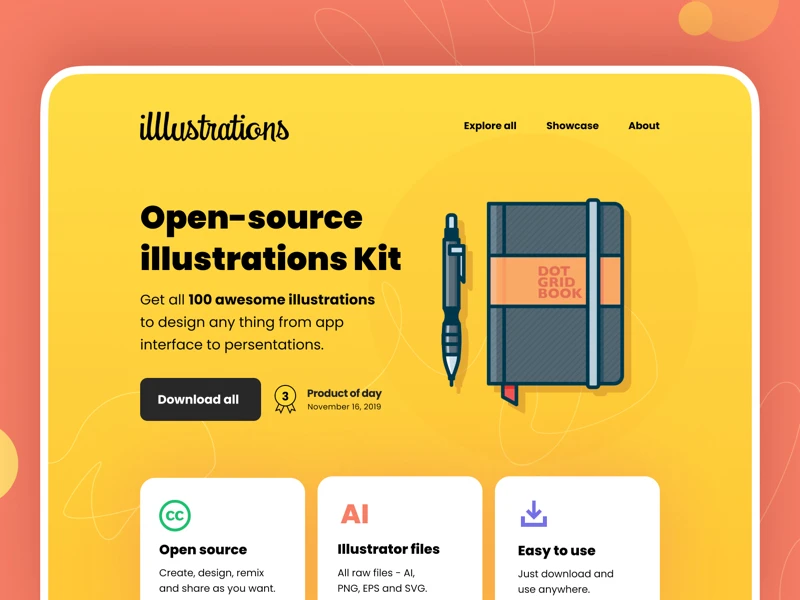 Illlustrations - Open source illustrations kit freebie preview