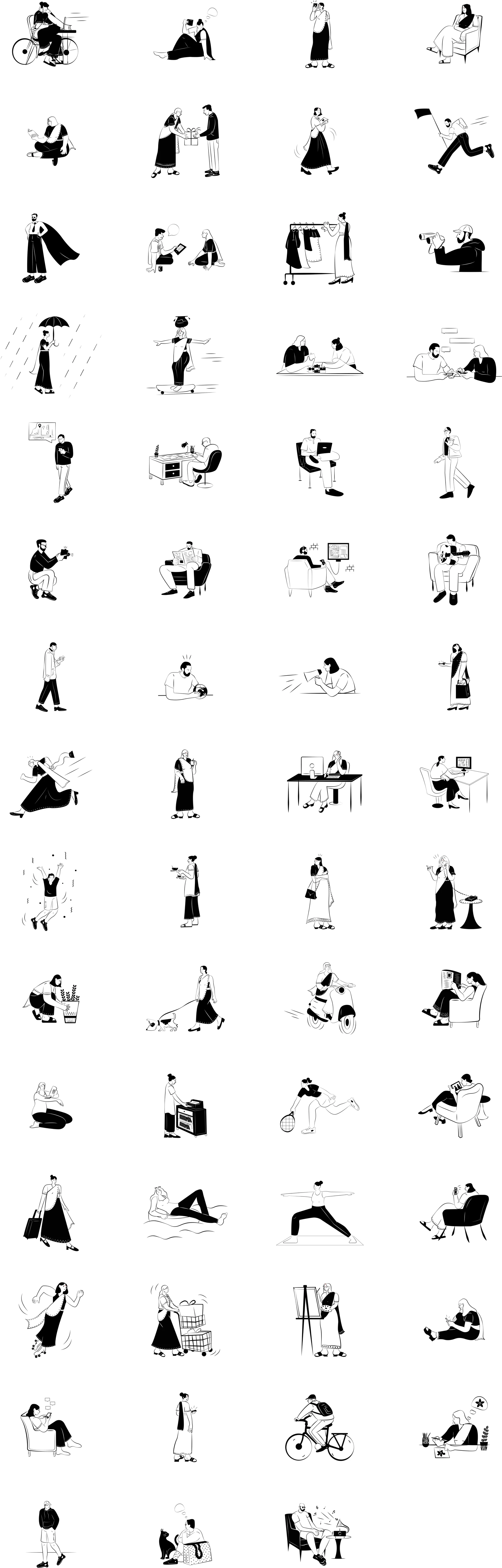 Indian Doodle Illustration Pack - 1