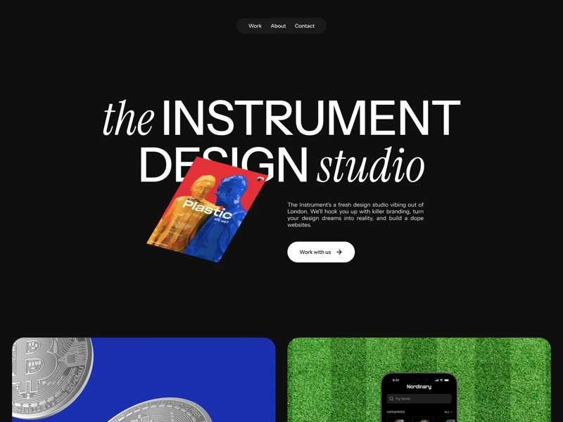Instrument Design Studio Portfolio Free Template for Figma freebie preview