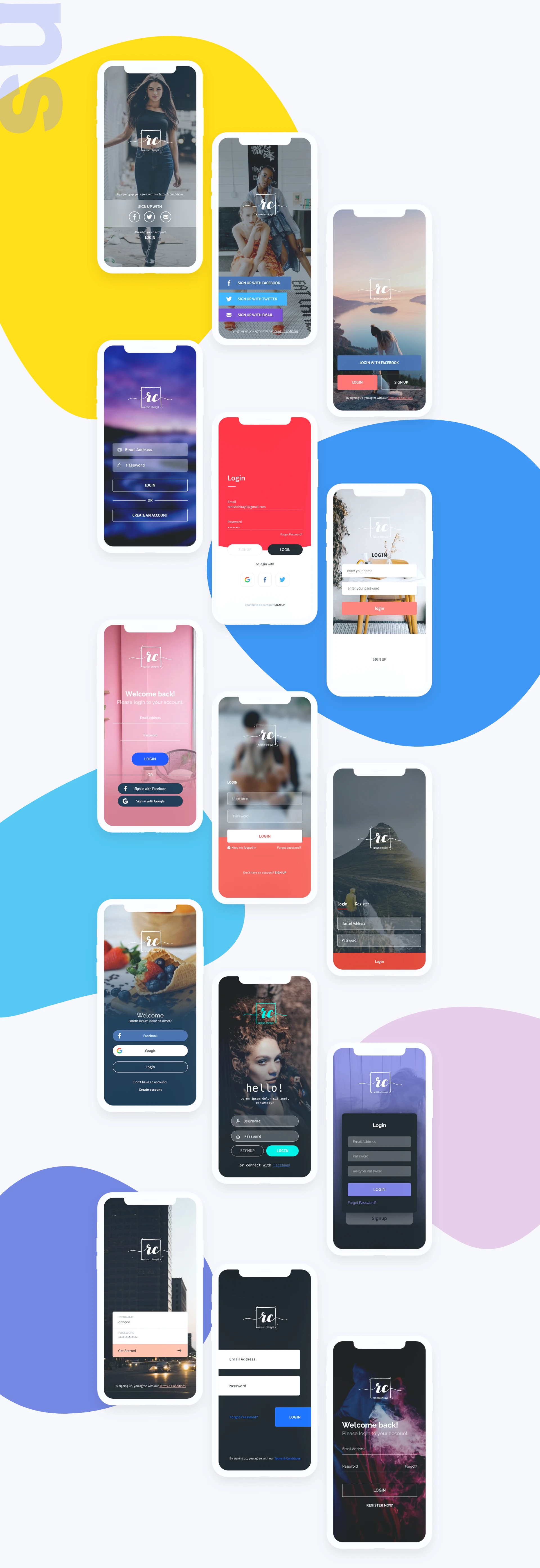 Login UI Kit for Adobe XD - 1