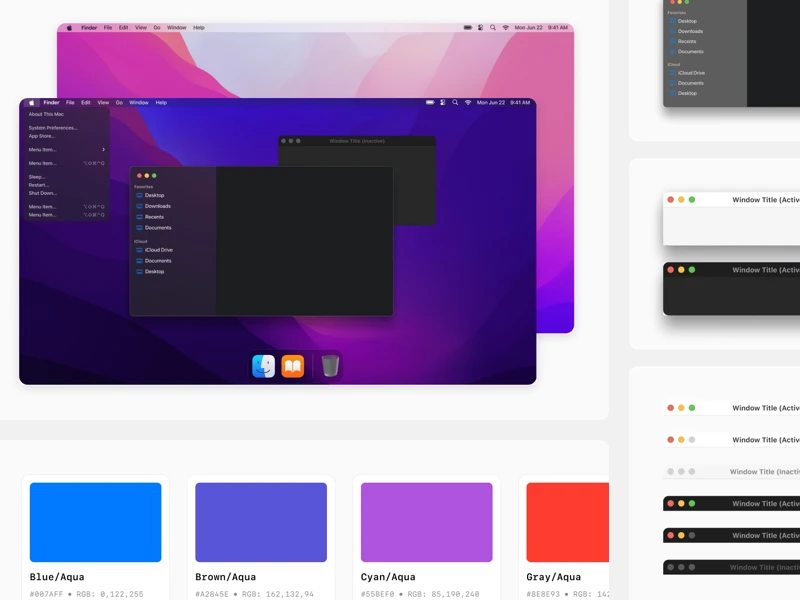 macOS Monterey Free UI Kit for Figma freebie preview