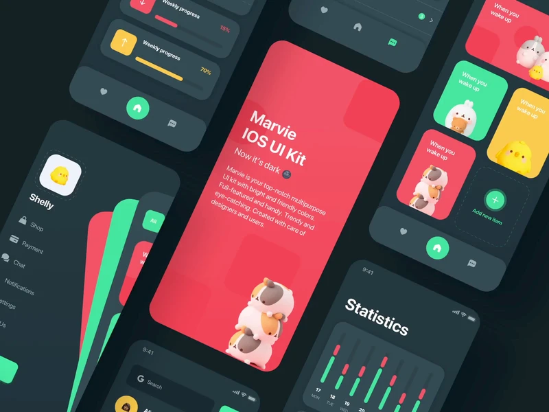 Marvie - Free iOS UI Kit for Sketch and Figma freebie preview