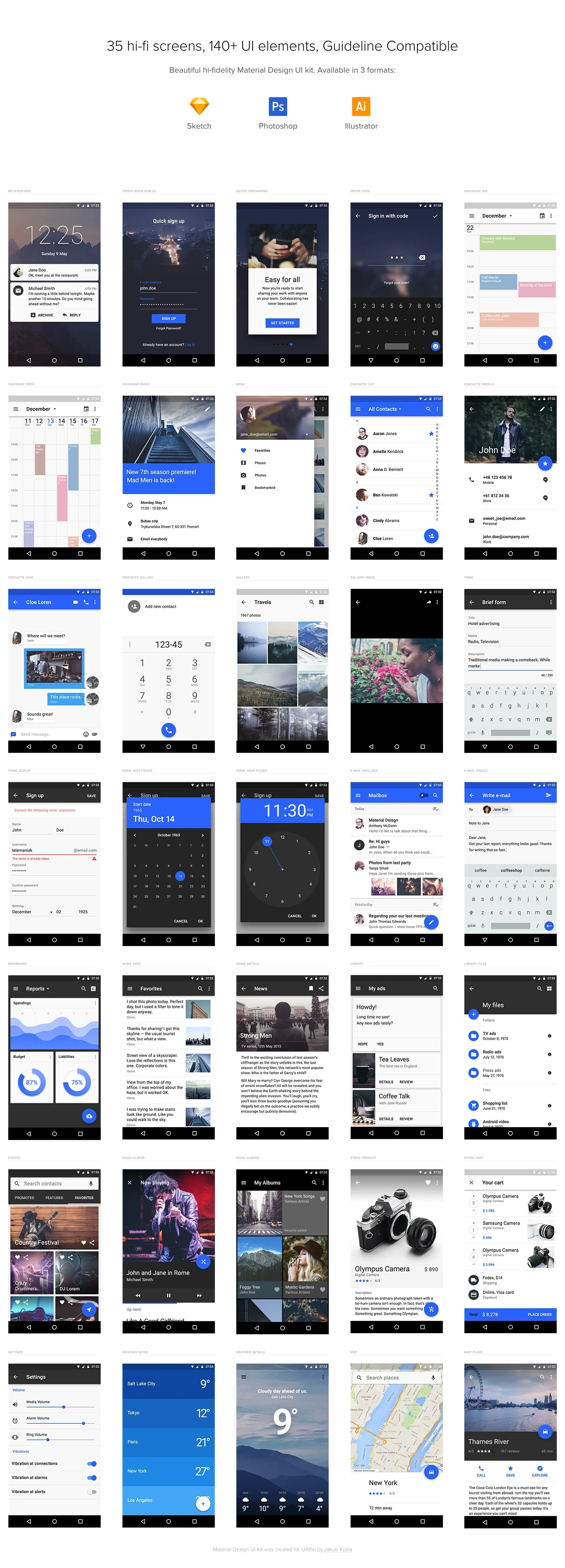 Material Design UI Kit - 1