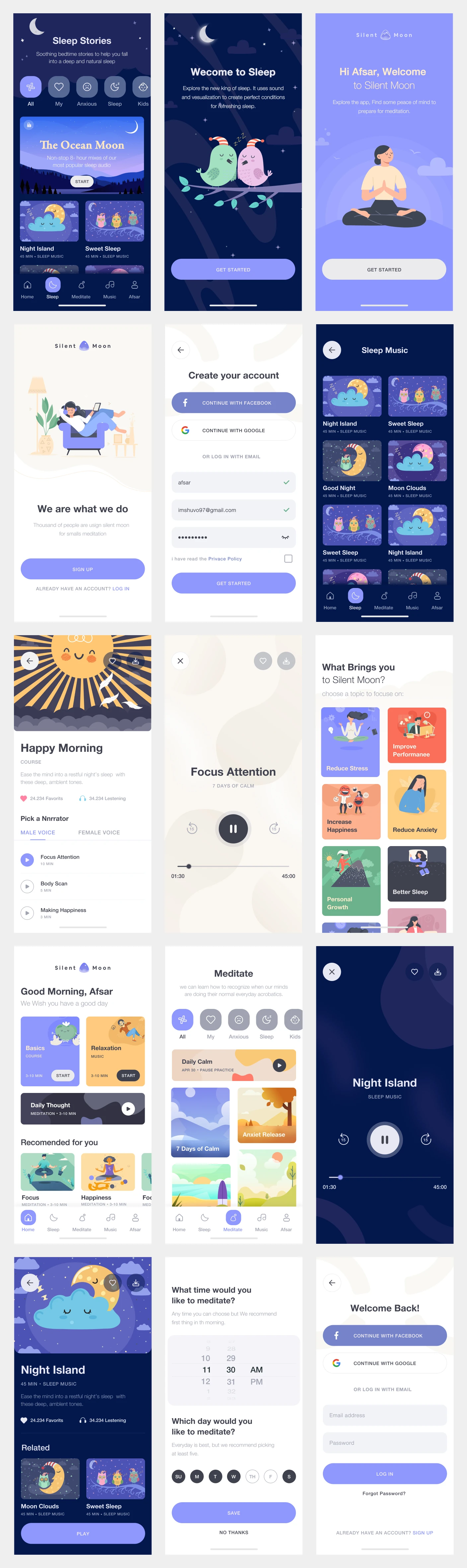 Meditation Free App UI Kit for Figma - 1