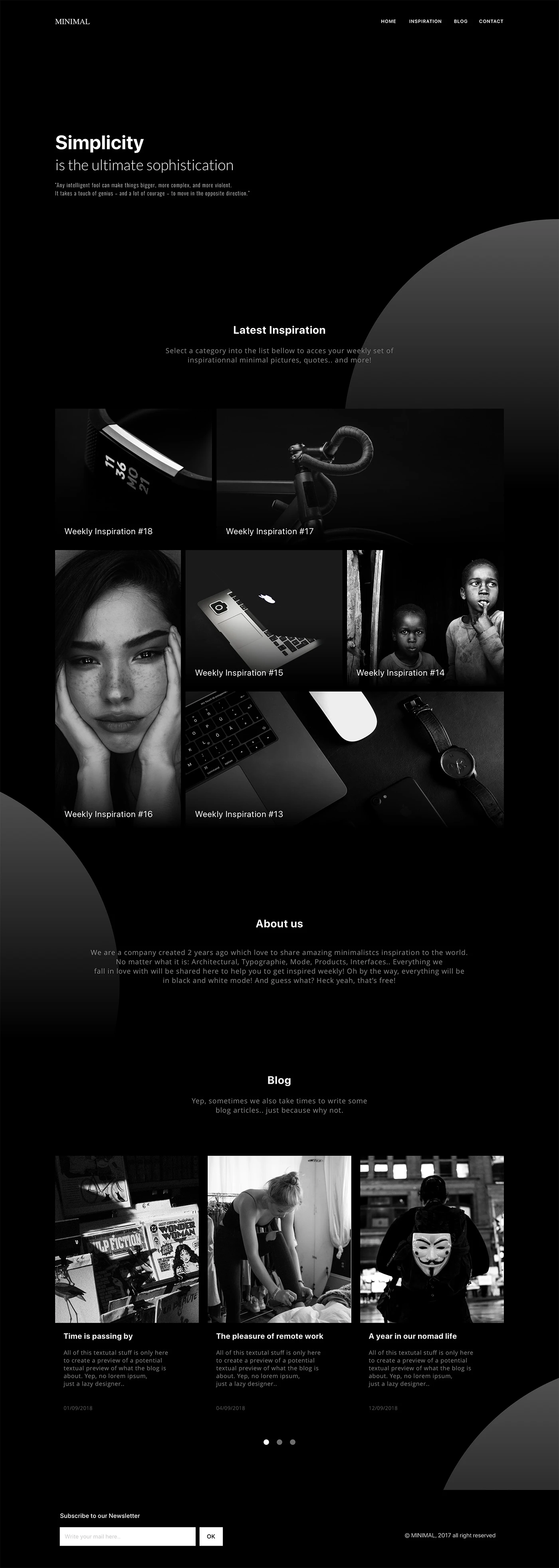 Minimal Black / White Website - 1