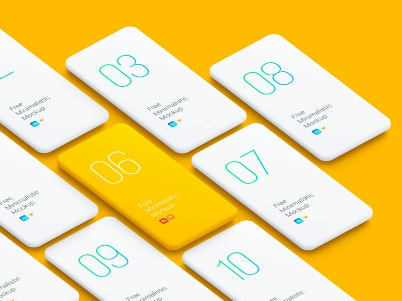 Minimalistic Smartphones Mockups freebie preview