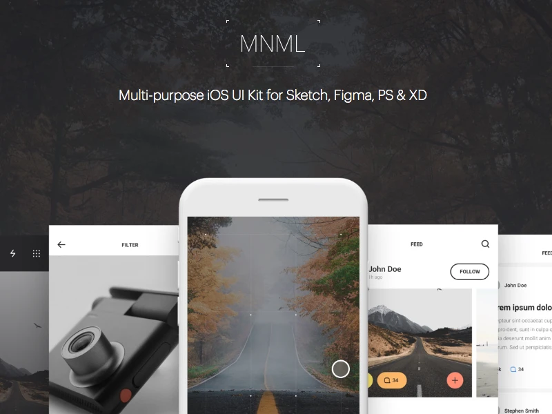 MNML iOS UI Kit freebie preview