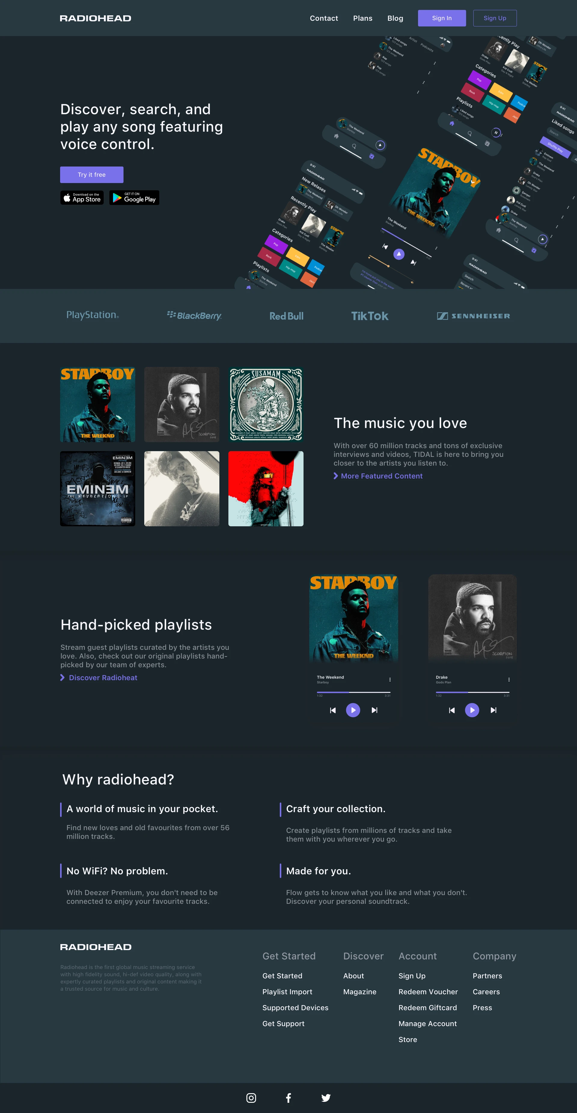 Music App Landing Page for Sketch - 1