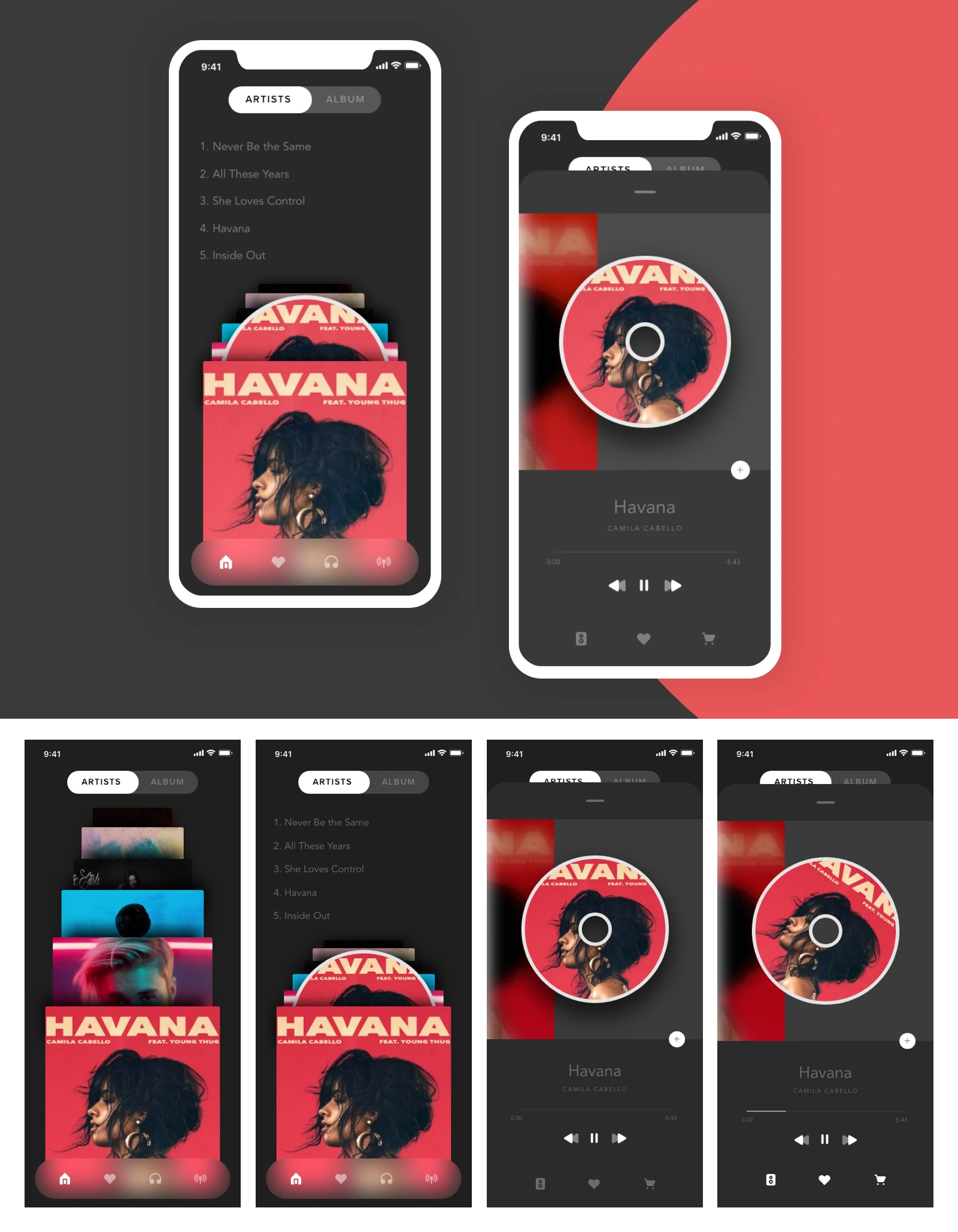 Music App Player for Adobe XD - 1