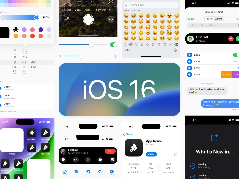 iOS 16 Free UI Kit for Figma freebie preview
