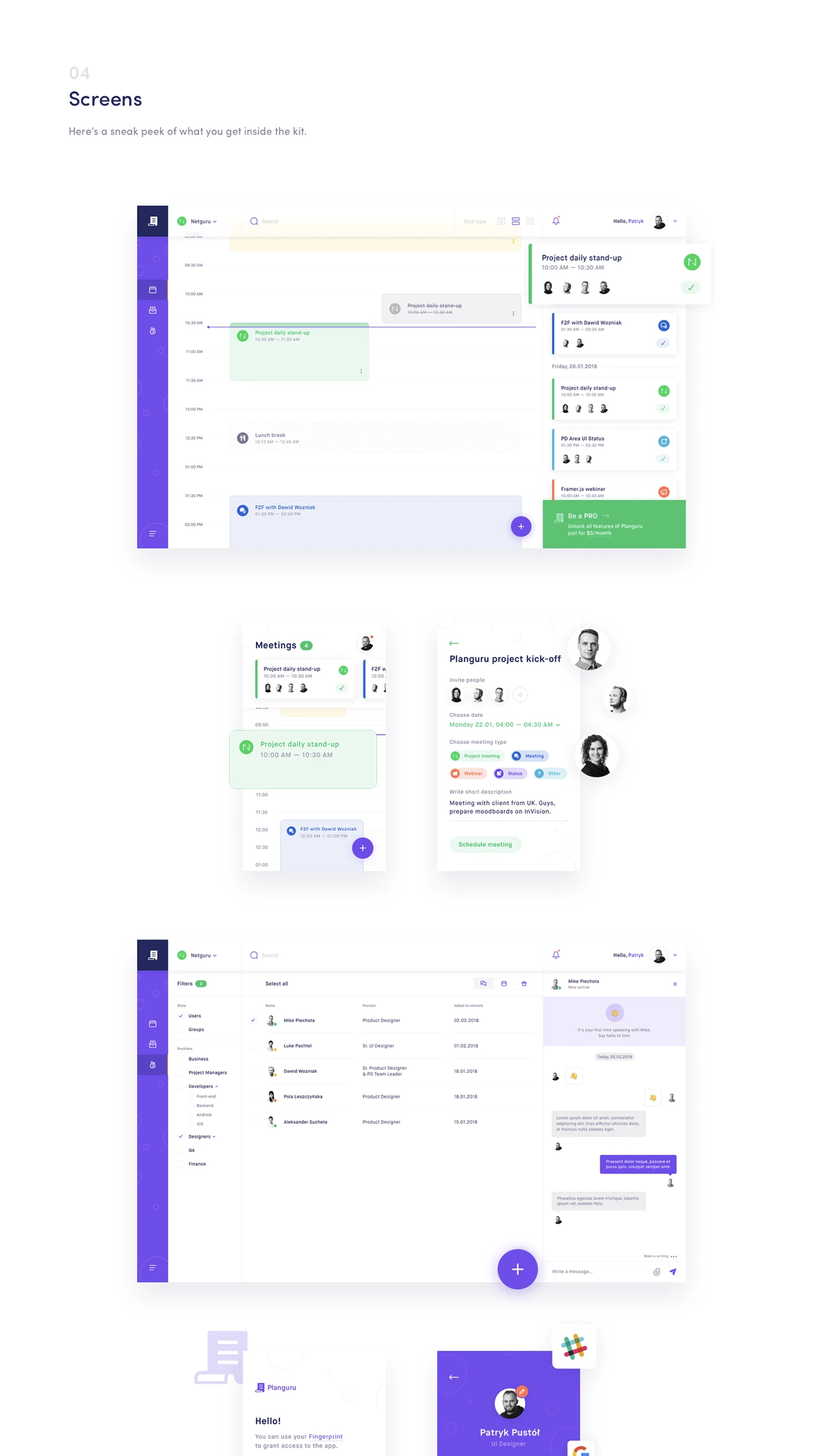 Planguru Free UI Kit - 4