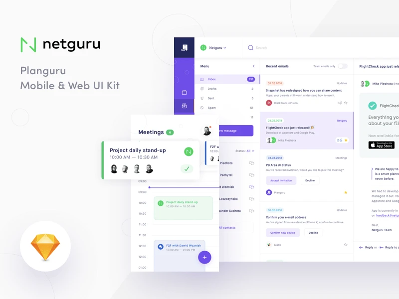 Planguru Free UI Kit freebie preview