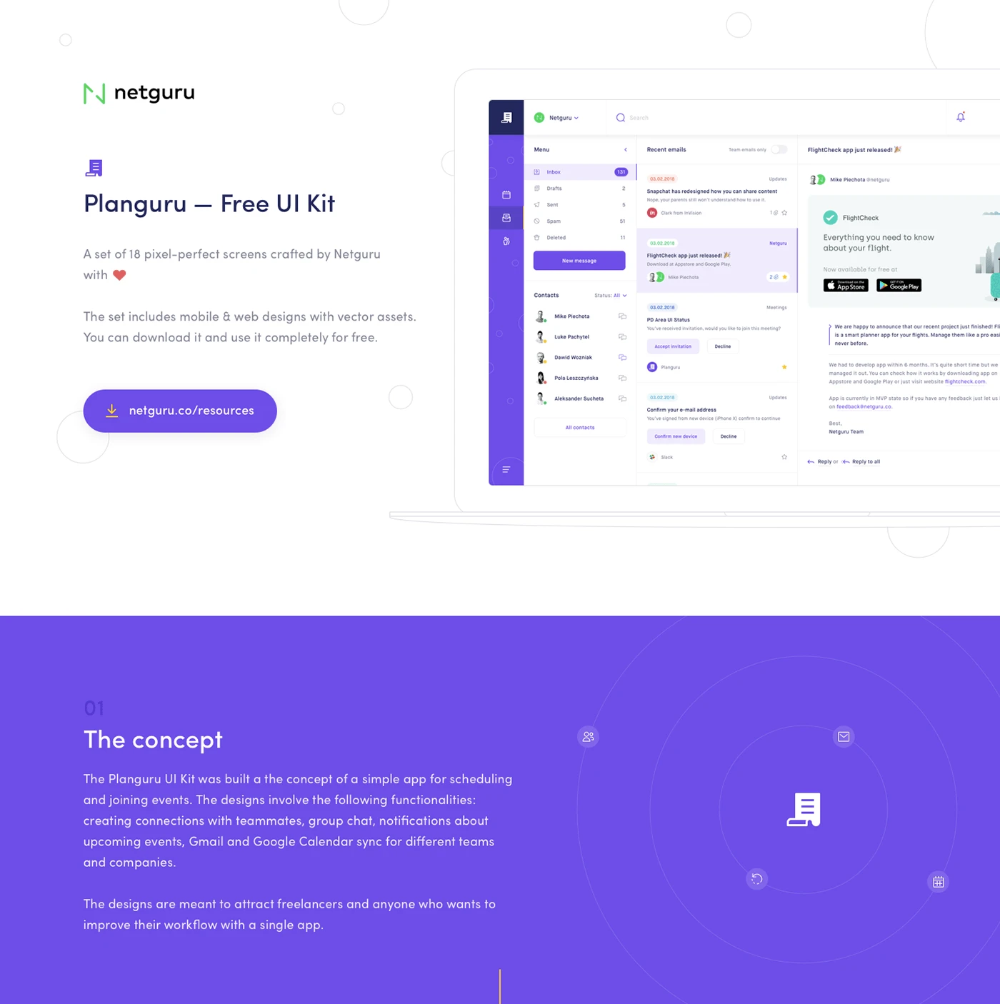 Planguru Free UI Kit - 1