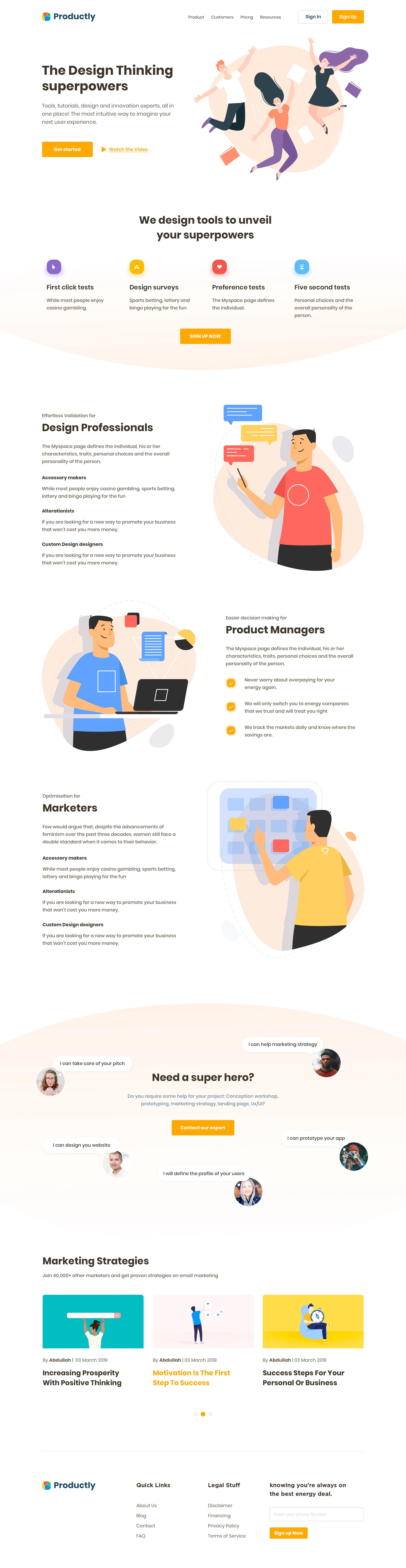 Productly - Free Landing Page for Sketch - 1