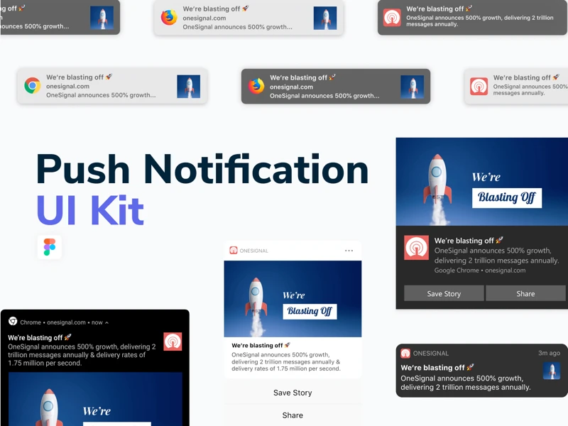 Push Notification Free UI Kit for Figma freebie preview