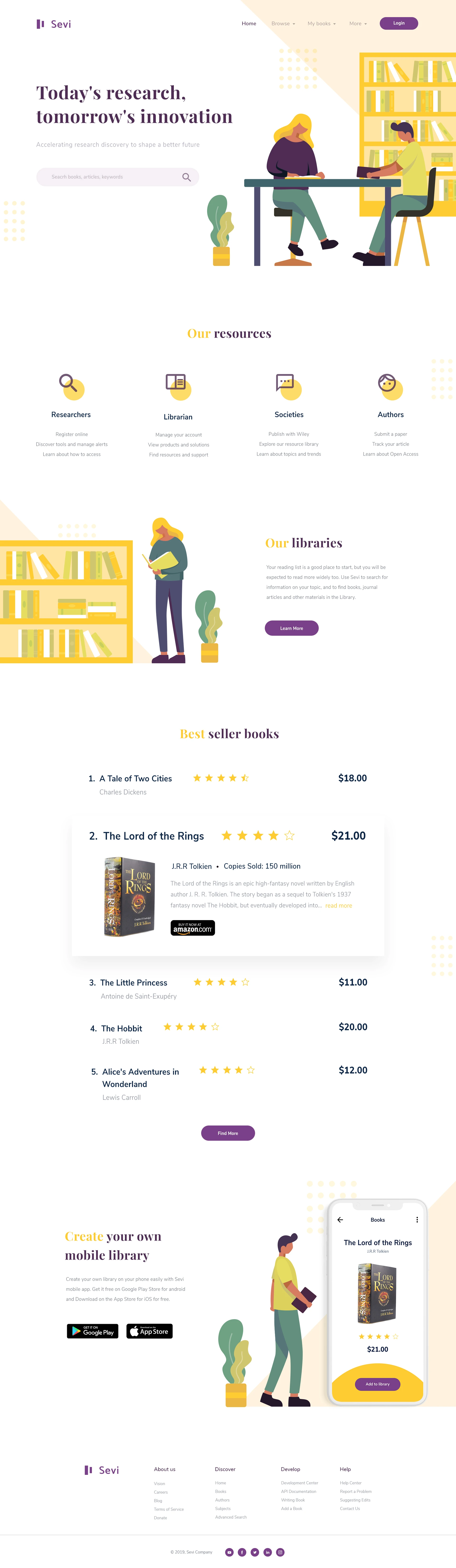 Sevi - Online Library Landing Page - 1