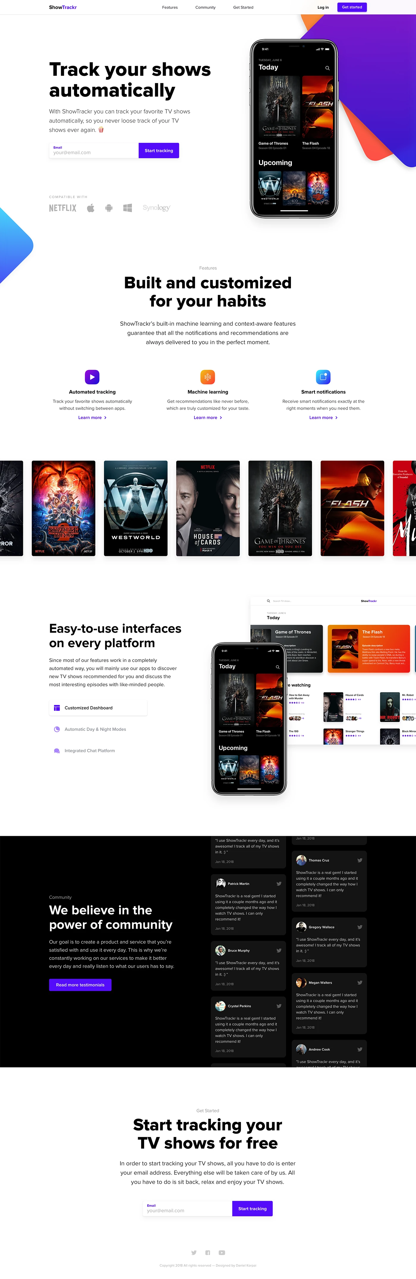ShowTrackr Landing Page - 1