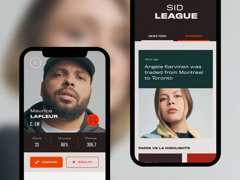 Sid League UI Kit for Adobe XD freebie preview