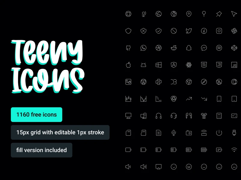 Teenyicons - Free Icon Set for Figma freebie preview