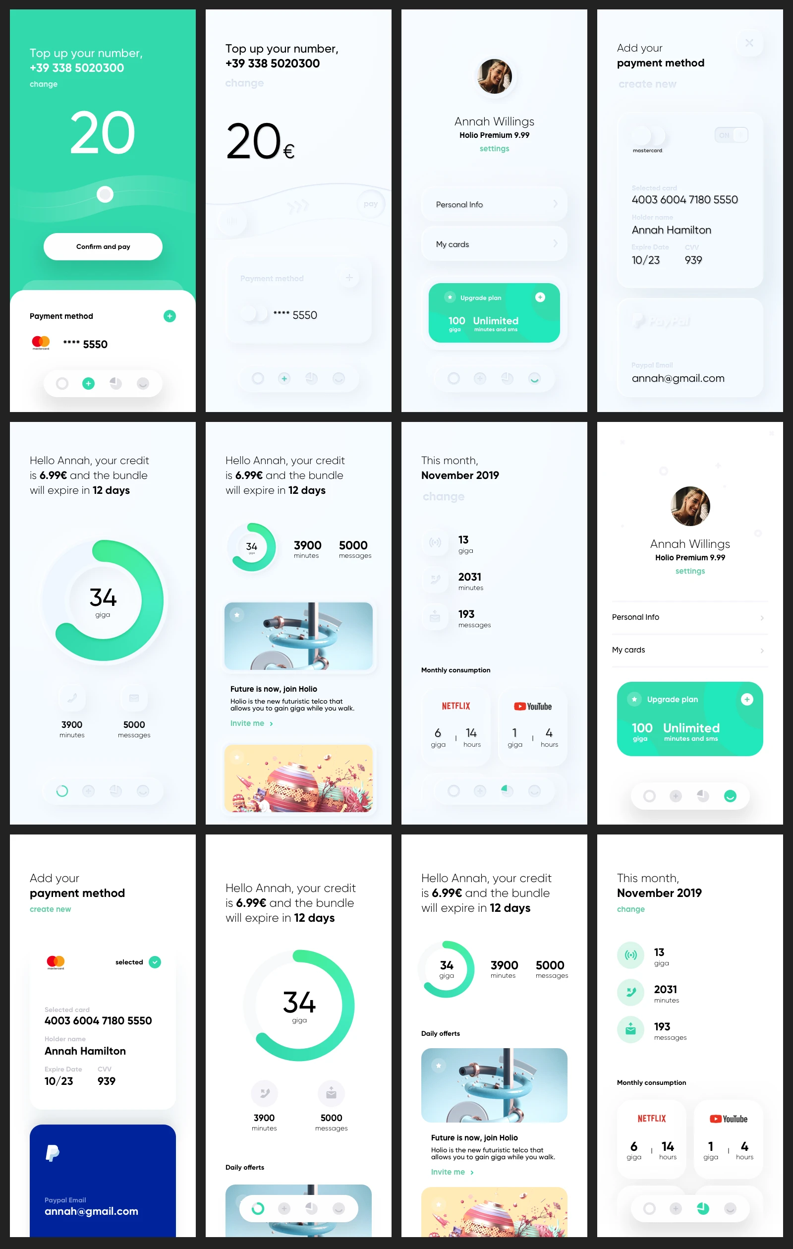 Telco Skeumorph App for Sketch - 1