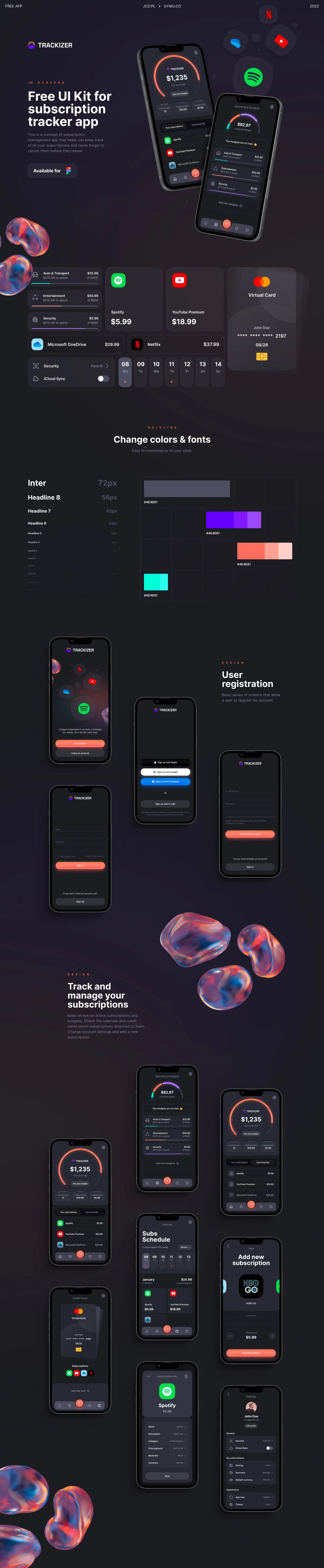 Trackizer - Free App UI Kit for Figma - 2