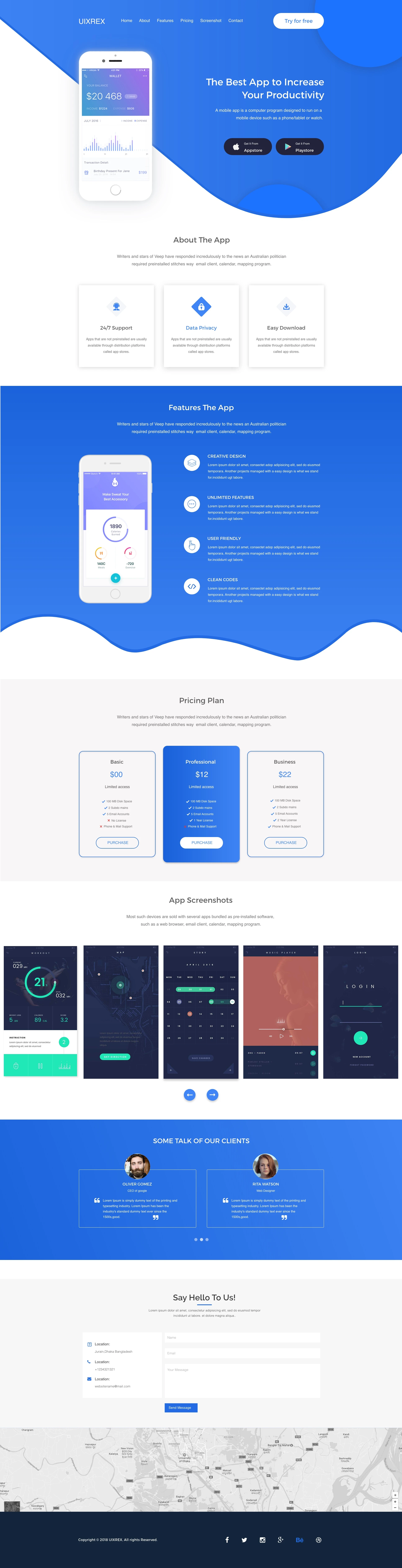 UIXREX App Landing Page - 1