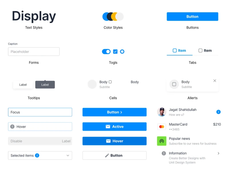 Unit UI Kit for Sketch freebie preview