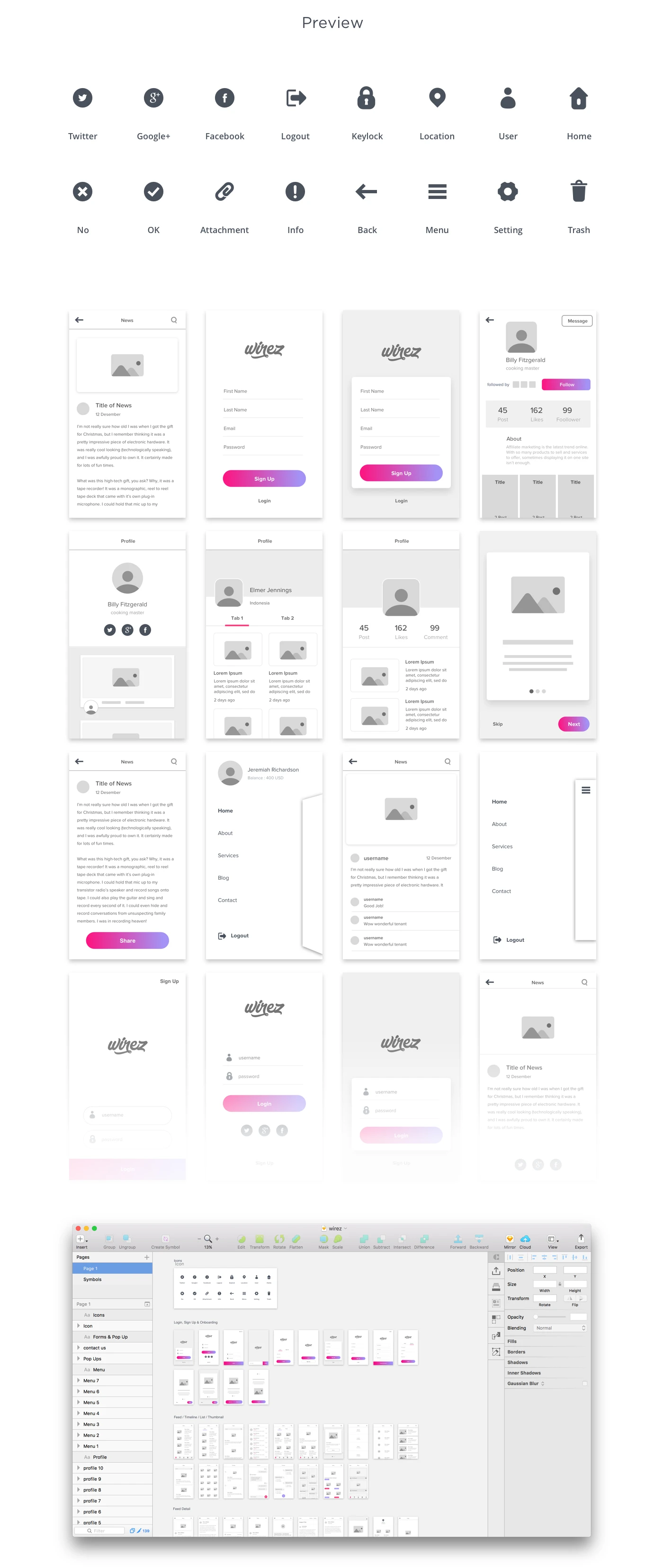 Wirez Free Wireframe Kit - 1