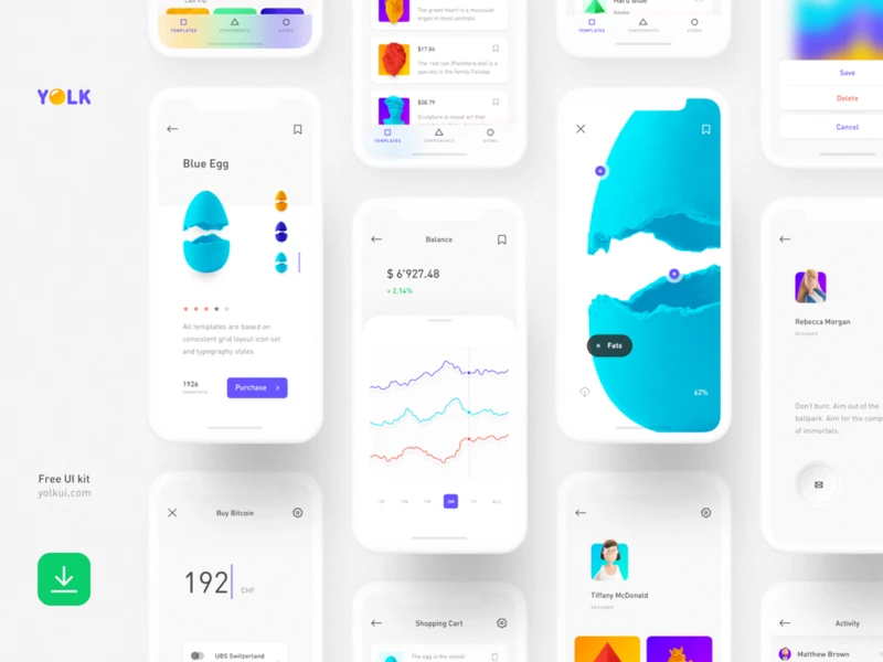 Yolk Free iOS UI Kit Design System for Sketch freebie preview