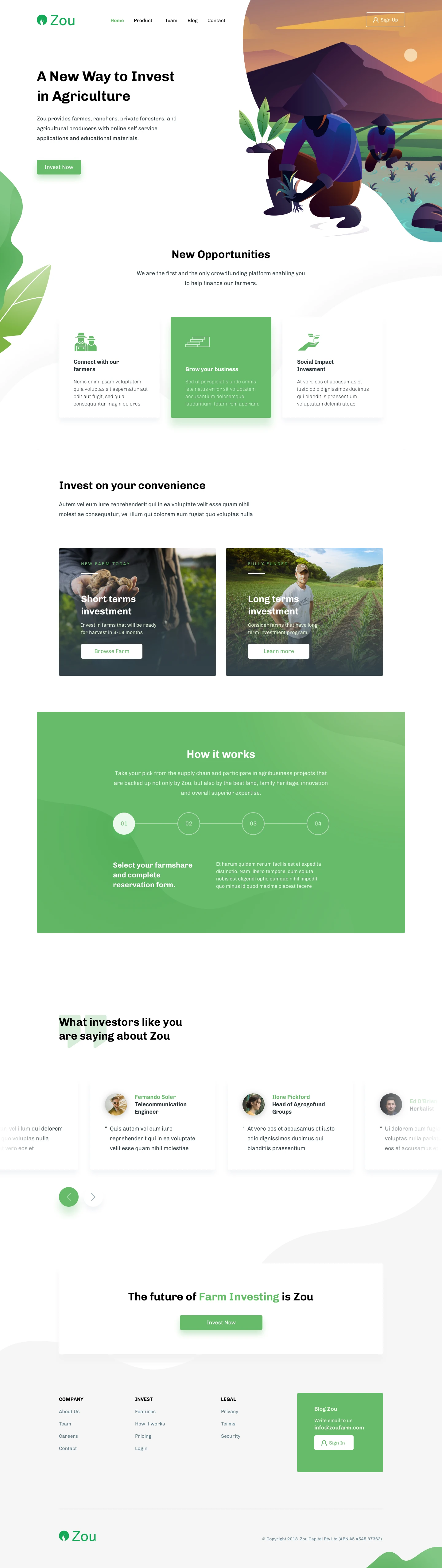 Zou - Farm Landing Page - 1