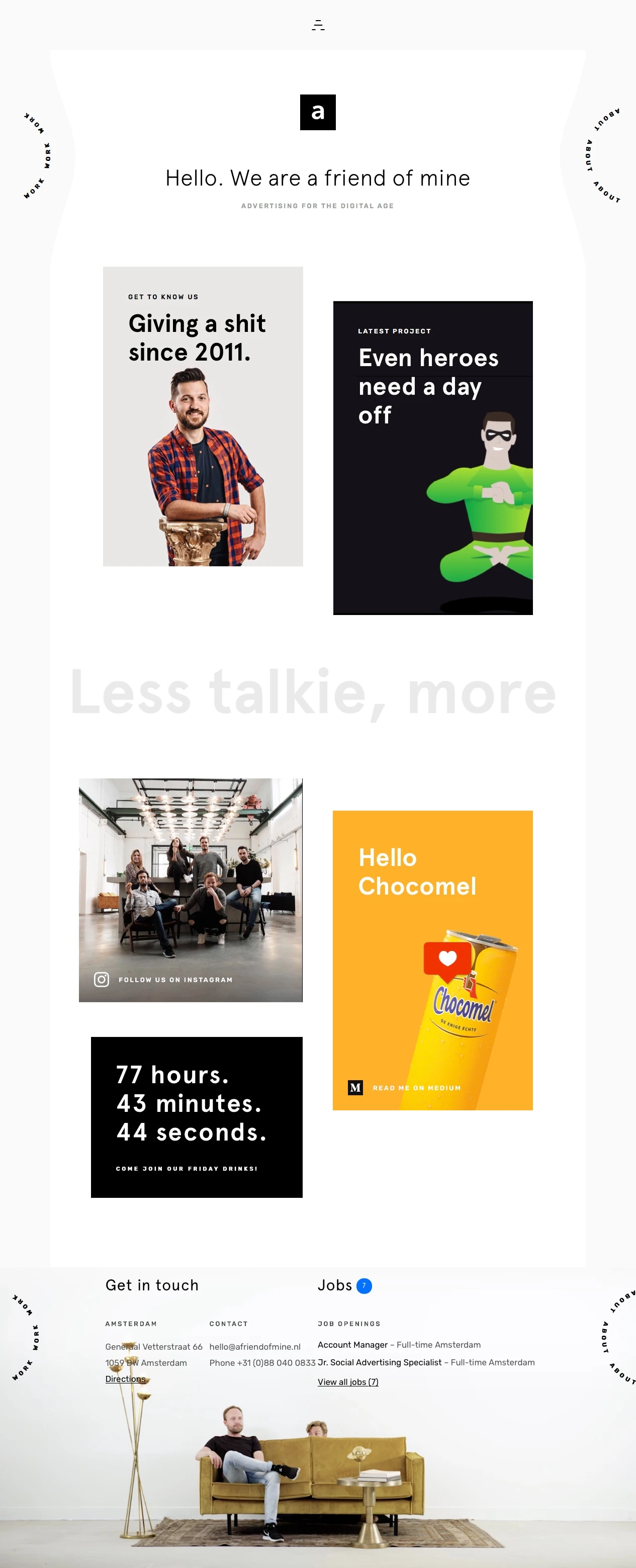 A friend of mine Landing Page Example: Advertising for the digital age
