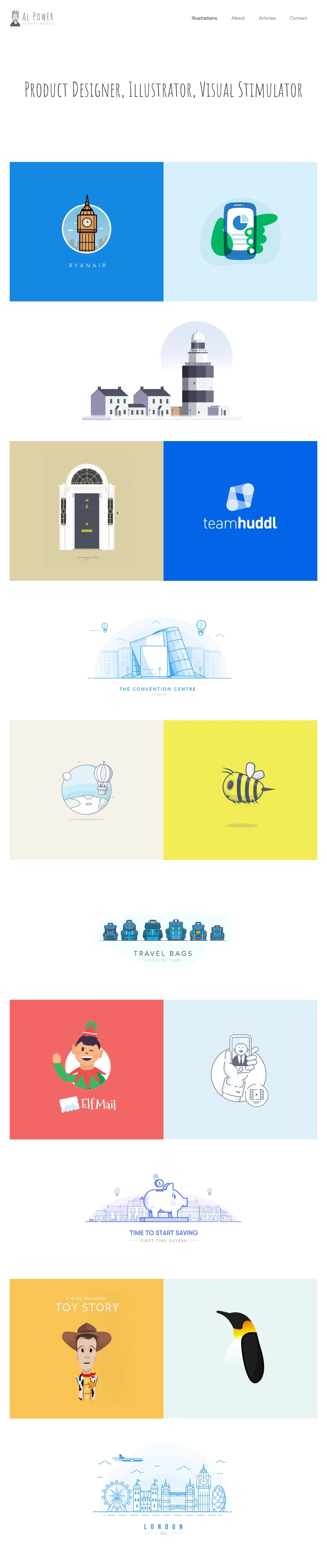 Al Power Landing Page Example: Product Designer, Illustrator, Visual Stimulator