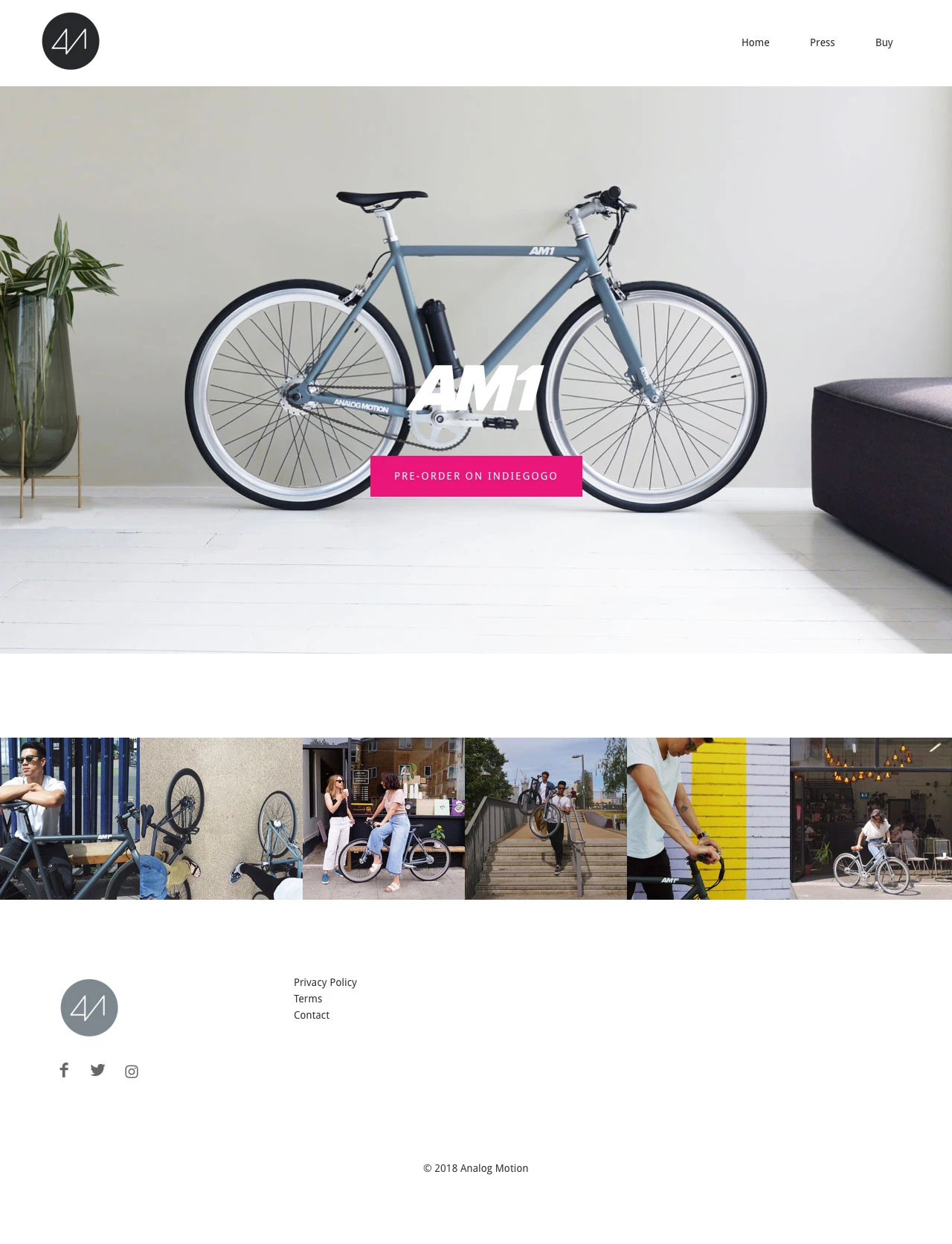 The AM1 Landing Page Example: The AM1 is a lightweight electric bike that looks and rides like an electric bike. Designed in London. Shipping globally.
