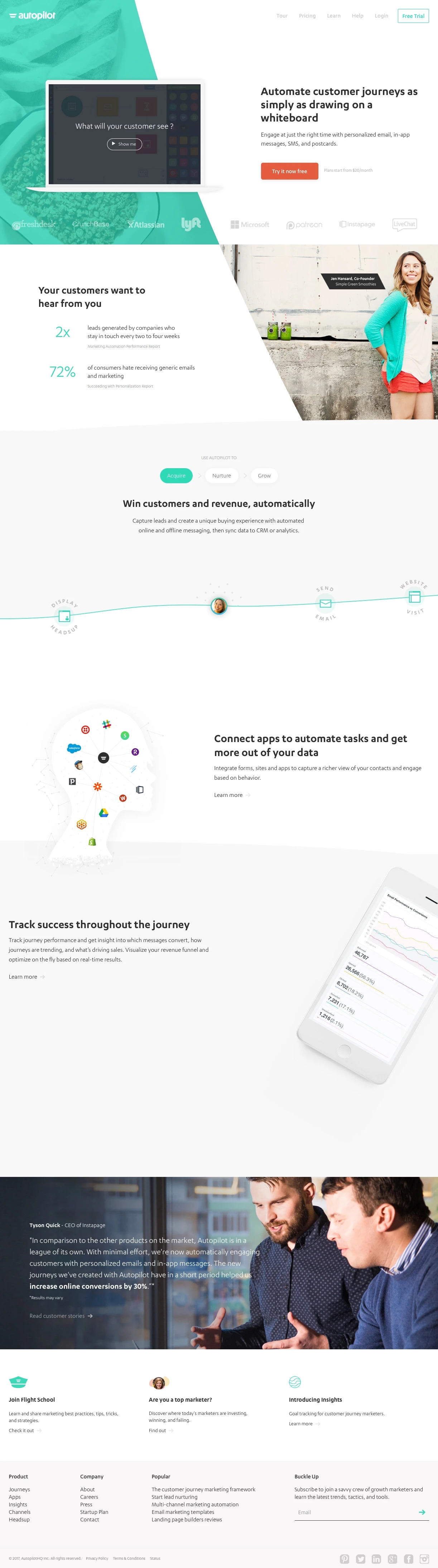 Autopilot Landing Page Example: Marketing Automation & Customer Journey Software | Autopilot