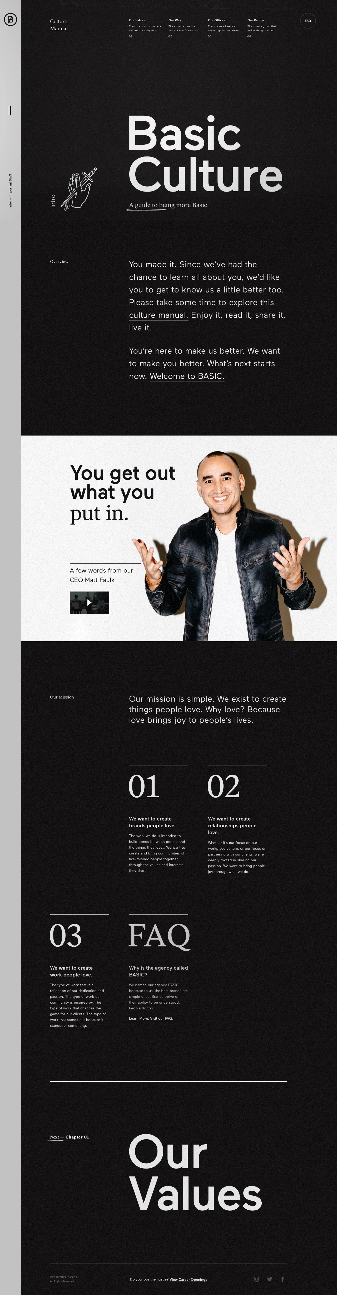 Basic Culture Landing Page Example: You’re here to make us better. We want to make you better. What’s next starts now.